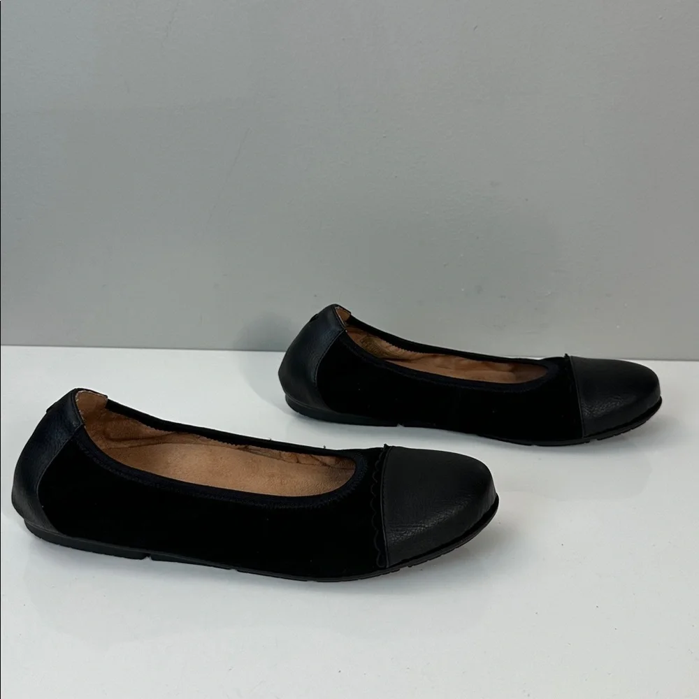Vionic Prim‎ Tina Cap Toe Ballet Flats Black Size 8